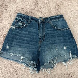 Rewash Blue Distressed Jean Shorts